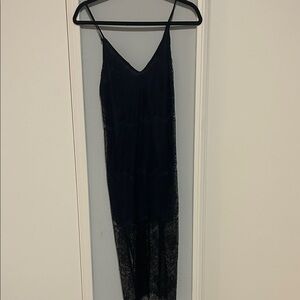 Lush Black Lace Slip Dress